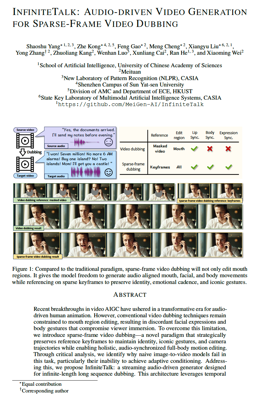 InfiniteTalk arXiv Paper